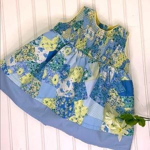 Cornelloki Calico Print Patchwork Sleeveless Sundress Size 6-12M